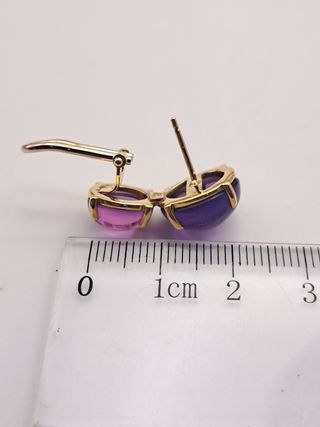 Pendientes Oro 18K con Piedras amatista 