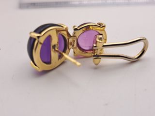 Pendientes Oro 18K con Piedras amatista 