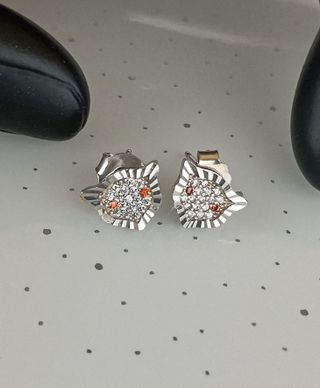 Pendientes Plata 925 Circonitas Naranja