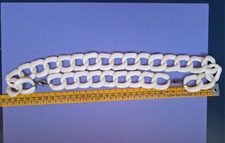 Collar y pulsera cadena de eslabones blancos