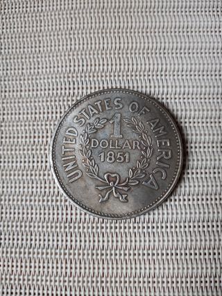 Réplica moneda 1 Dólar 1851 Cabeza India