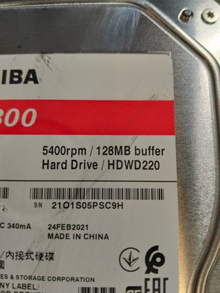Disco Duro Toshiba 2 TB 3,5" SATA 5400RPM