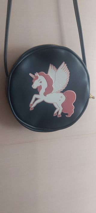 Bolso redondo con unicornio niña