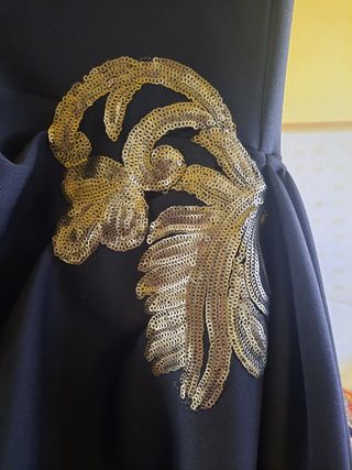Vestido Roberto Diz Negro y Dorado