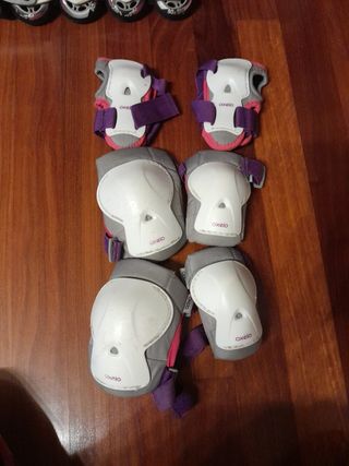 Patines Oxelo Talla 32-35 + Protecciones y Bolsa