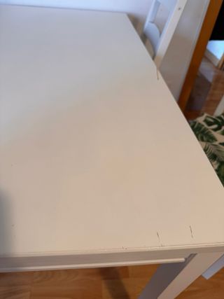 Mesa comedor blanca 4 asientos madera