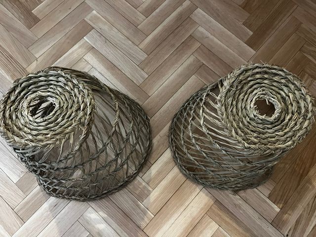 Lámparas de mimbre  32x32cm