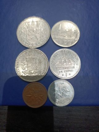 Lote de 6 monedas antiguas