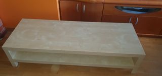 Mesa baja salón beige y marrón
