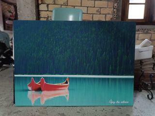 Cuadro Decorativo Lago con Canoas