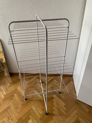 Tendedero vertical plegable metal blanco