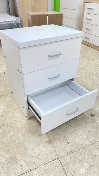 MESITA BLANCA CON 3 CAJONES NUEVA PARA DORMITORIO 