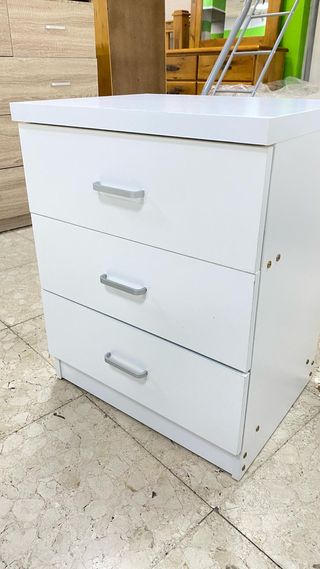 MESITA BLANCA CON 3 CAJONES NUEVA PARA DORMITORIO 