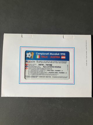 Scheda Telefonica ATW Italia-Austria 98