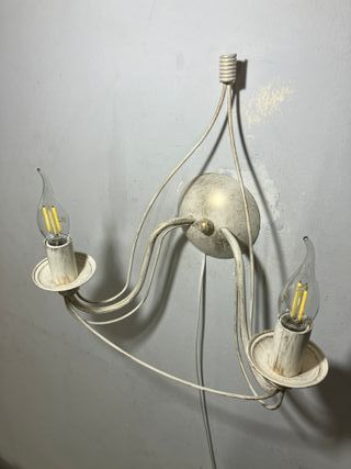 Lampada parete 2 luci avorio antico