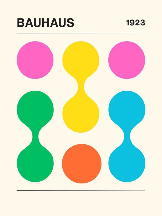 Stampa Bauhaus astratta Quadro moderno geometrico