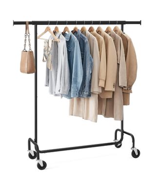 SONGMICS Burro Ropa con Ruedas, Perchero Burro