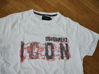 T-shirt Dsquared2 bianca con stampa ICON