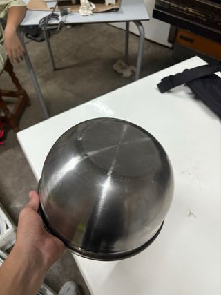 3x Ciotole in metallo con manici