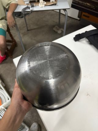 3x Ciotole in metallo con manici