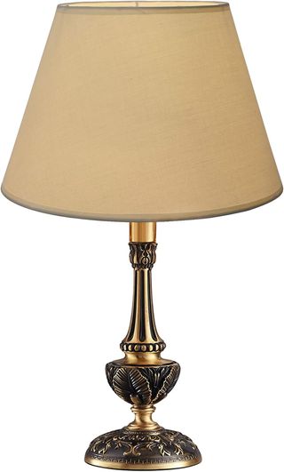 ✨ - Pantalla lámpara mesa beige tejido metal