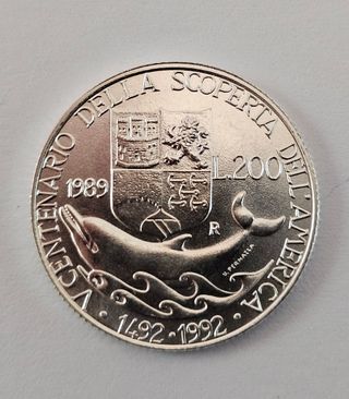200 Lire Scoperta America 1989 FDC Argento