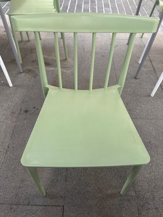 Silla de terraza verdes y blancas polipropileno