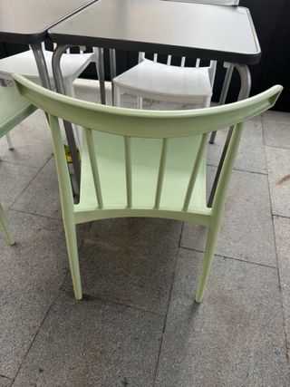 Silla de terraza verdes y blancas polipropileno