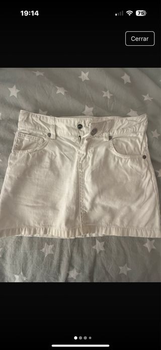 Falda vaquera blanca niña tala 7-8