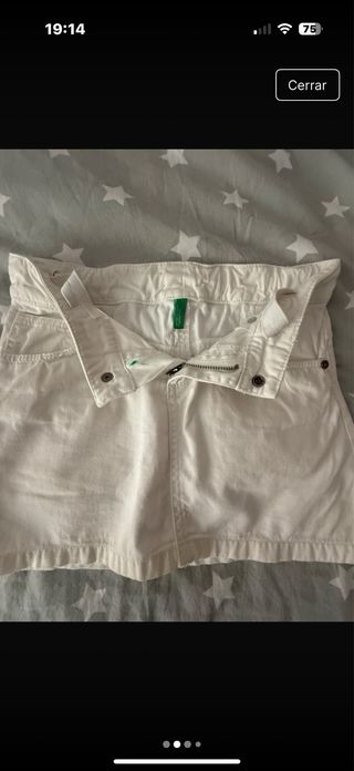 Falda vaquera blanca niña tala 7-8