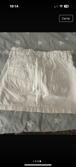 Falda vaquera blanca niña tala 7-8