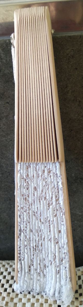 Abanico encaje blanco madera novias falleras etc..