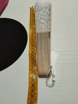 Abanico encaje blanco madera novias falleras etc..