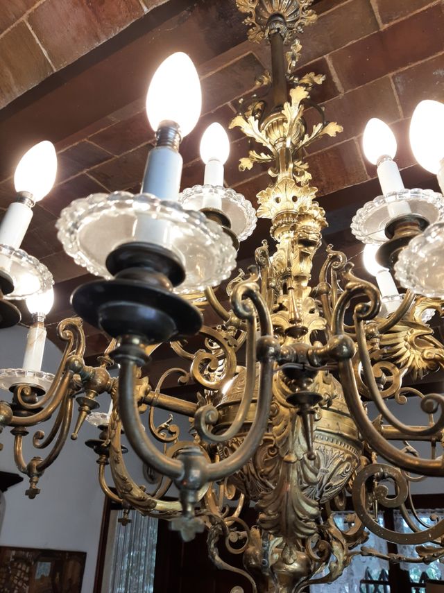 Lámpara de bronce 15 brazos