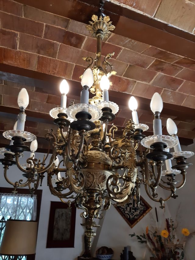 Lámpara de bronce 15 brazos