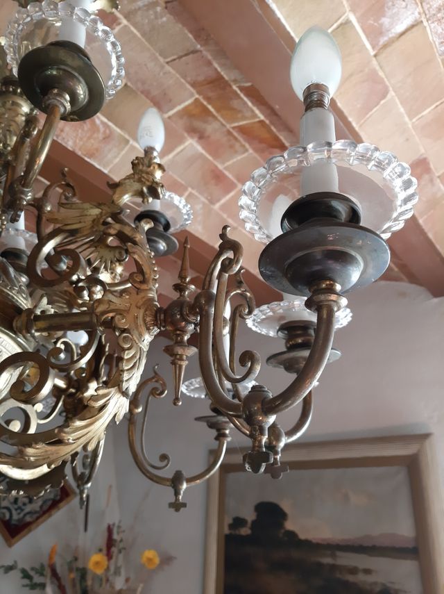 Lámpara de bronce 15 brazos