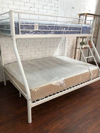 Litera Matrimonial Blanca 135 cm - Cama Doble