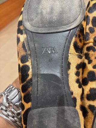 Bailarinas de piel Zara estampado leopardo