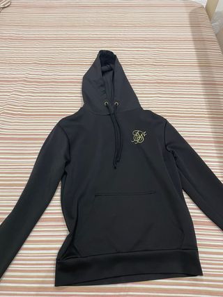 SikSilk Sudadera Negra con Logo Dorado talla10niño
