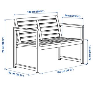 Nuevo Banco de madera con respaldo Nänmarö