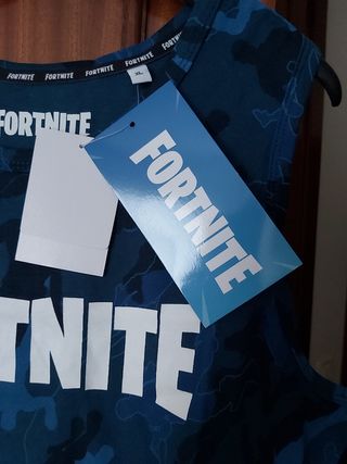 Fortnite camiseta Azul Camuflaje M o XL juvenil