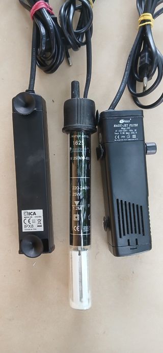 2 Calentadores y 1 Filtro para Acuario