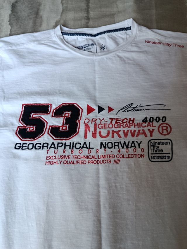 Camiseta Geographical Norway Blanca Talla S