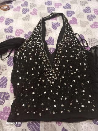 Top Luisa Spagnoli nero con perline