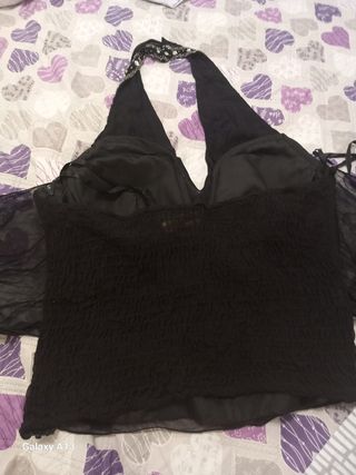 Top Luisa Spagnoli nero con perline