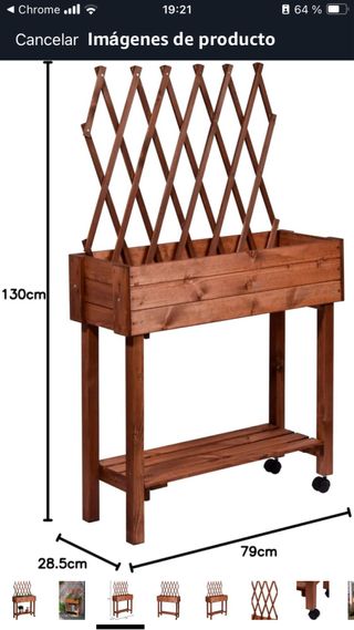 Jardinera de madera con enrejado