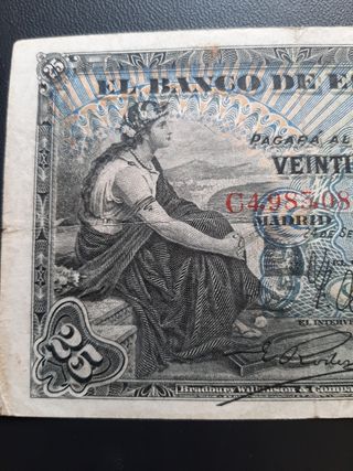 BILLETE DE 25 PESETAS DE 1906 ALEGORIAS 