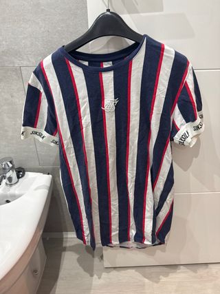 Camiseta SikSilk Rayas Azul Marino