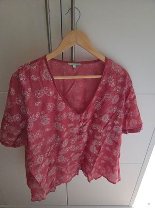 Blusa rosa floral