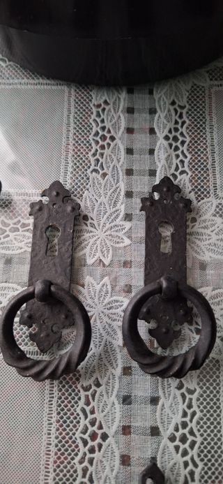2 Tirador Manilla Vintage Metal Negro